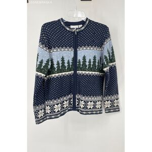 Croft & Barrow Vintage Women's Holiday Sweater- Winter Wonderland Wool Blend - M